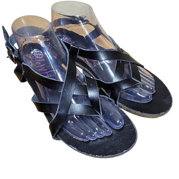Blowfish Malibu Black Strap Thong Cork and Rubber Sole Sandals Women’s Size 9 - Picture 2 of 8